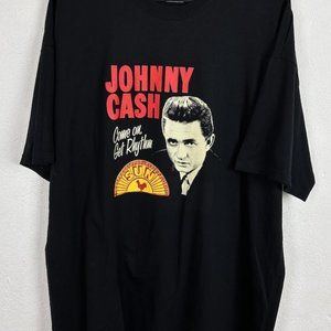 Vintage Johnny Cash Get Rhythm Sun Records T-shirt In Black